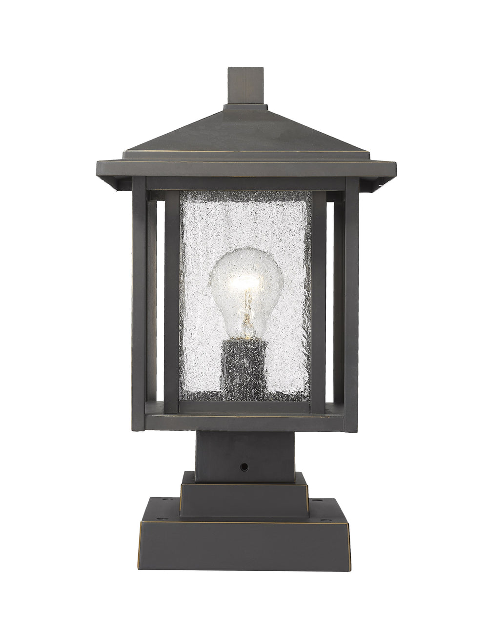 Aspen 1 Light Outdoor Pier Mounted Fixture in Oil Rubbed Bronze Finish