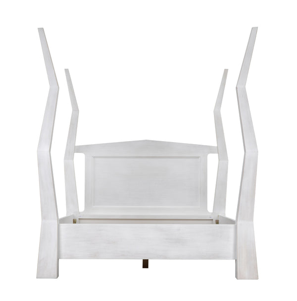 Patras Queen Bed in White Wash Mahogany