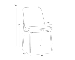 ZEKE DINING CHAIR - ANTIQUE BRASS - BERGEN IVORY