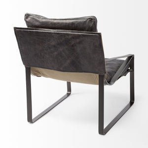 Hornet II Black Leather Body Metal Frame Accent Chair
