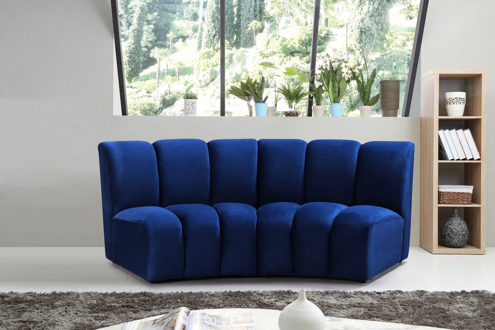 Lynda 2pc. Modular Sectional In Navy Velvet