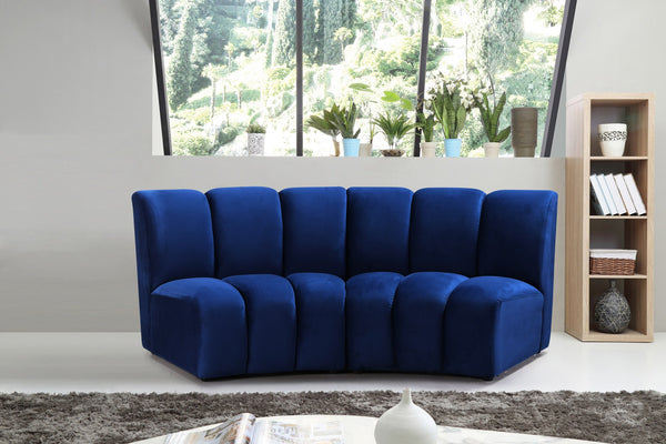 Lynda 2pc. Modular Sectional In Navy Velvet