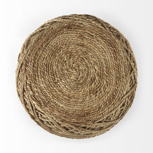 Allium Brown Handwoven Wool Cylindrical Pouf