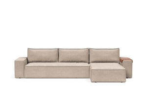 NEWILLA SOFA BED W/LOUNGER 57"X118", W/WIDE ARM RESTS