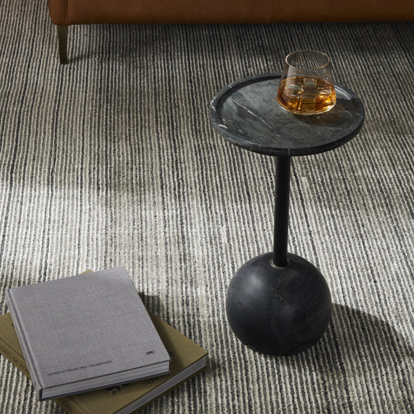 Viola Accent Table In Black Marble