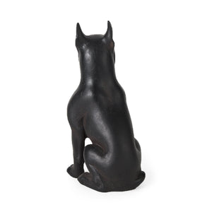 Rocky 4L x 5W Black Resin Boxer Dog
