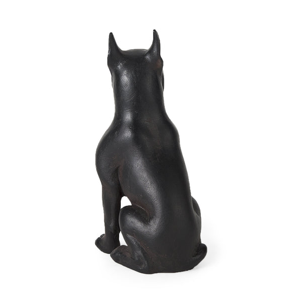 Rocky 4L x 5W Black Resin Boxer Dog