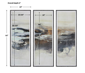 Graphite Horizon Framed Prints, Set/3