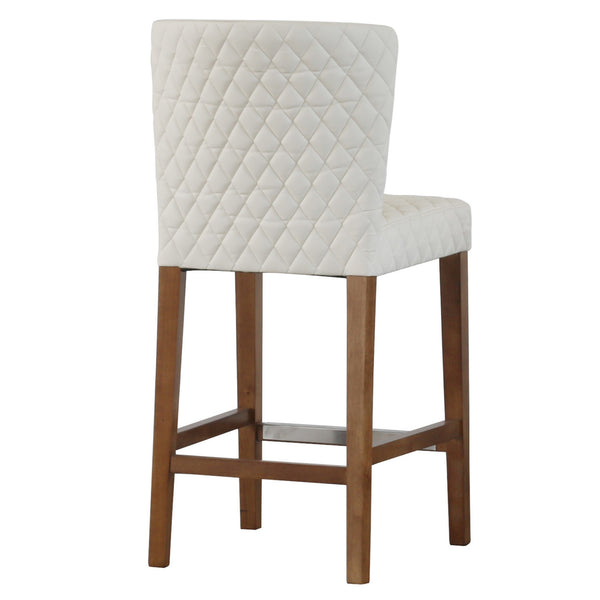 Albie Diamond Stitching Counter Stool In Danburry White