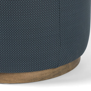 Sinclair Round Ottoman In Fresno Cobalt