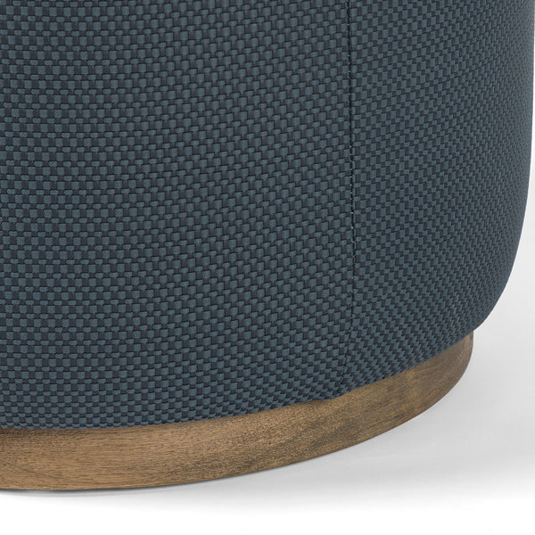 Sinclair Round Ottoman In Fresno Cobalt