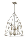 Trestle 8 Light Pendant in Antique Silver Finish