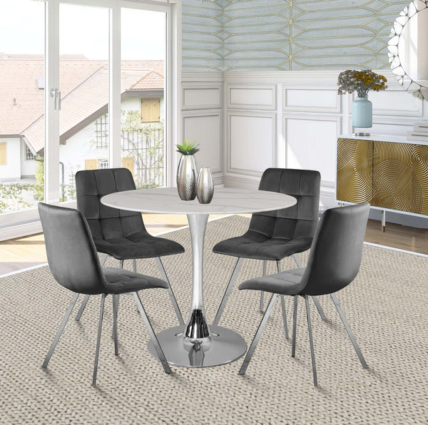 Omar Dining Table In Chrome
