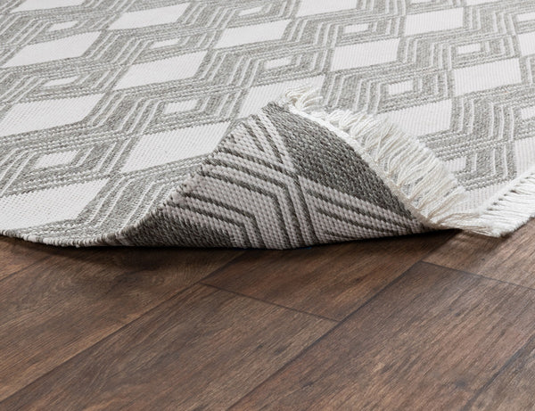 Geometric Pebble Gray Indoor/Outdoor Rug 8'x10'