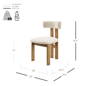 Hailey Boucle Dining Side Chair, Palladian Beige