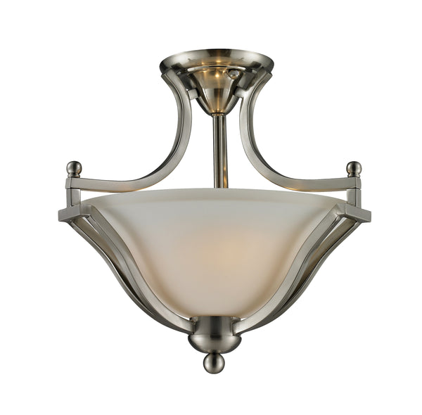 Lagoon 2 Light Semi Flush Mount in Brushed Nickel Finish