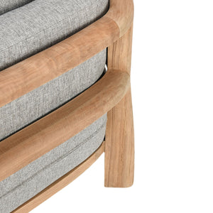Aston Outdoor Accent Chair with Teak & Olefin - Natural/Gray