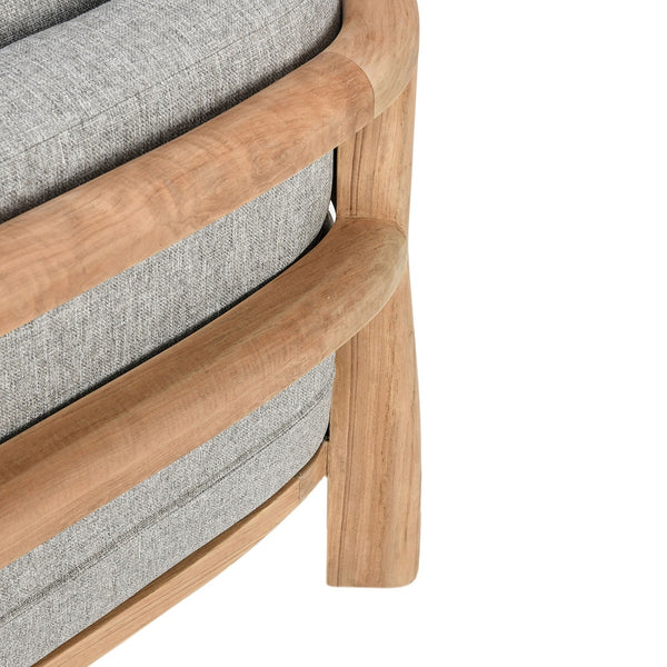 Aston Outdoor Accent Chair with Teak & Olefin - Natural/Gray
