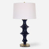 Coil Sculpted Blue Table Lamp