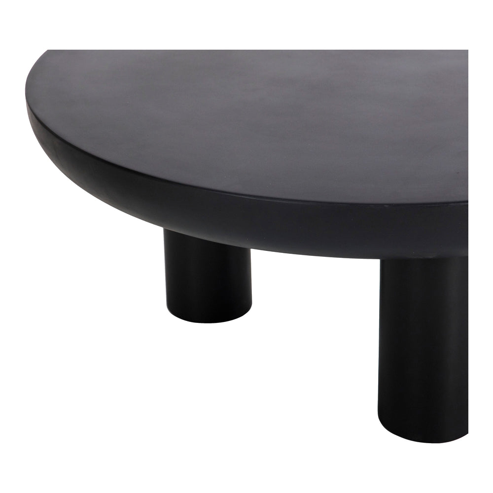 Rocca Black Coffee Table with Stone Top