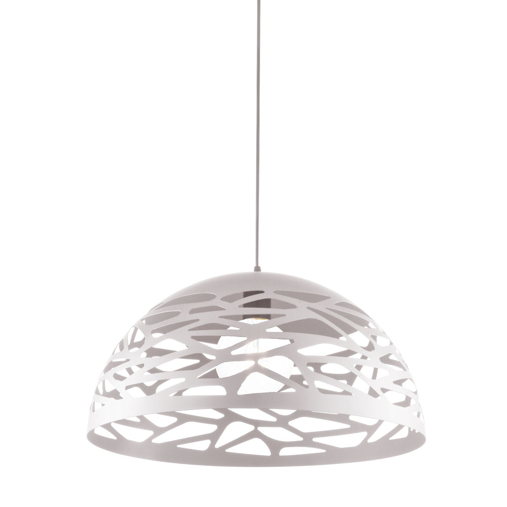 1Lt Pendant, Matte White Finish 