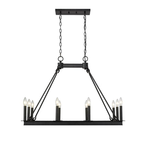 Barclay 10 Light Island/Billiard in Matte Black Finish