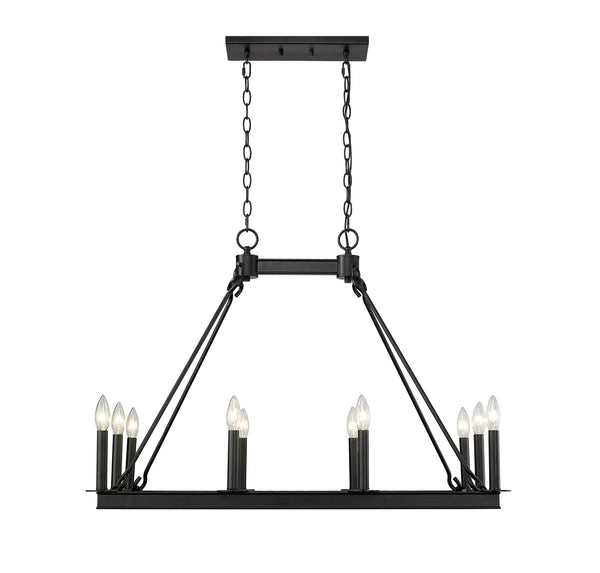 Barclay 10 Light Island/Billiard in Matte Black Finish