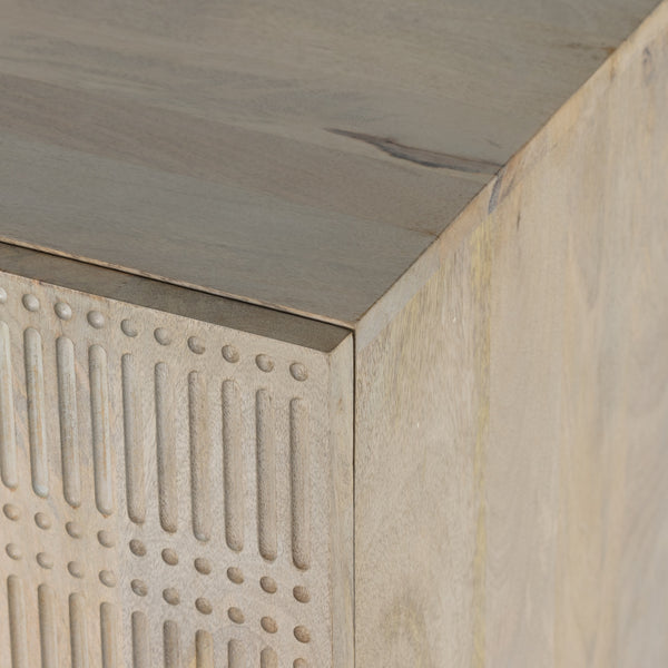 Kelby Sideboard In Light Wash Carved Mango