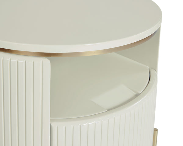 PALOMA END TABLE - HIGH GLOSS CREAM