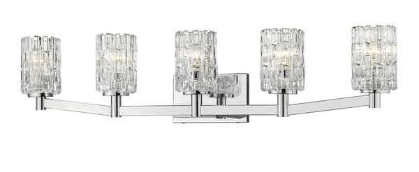 Aubrey 5 Light Vanity in Chrome Finish