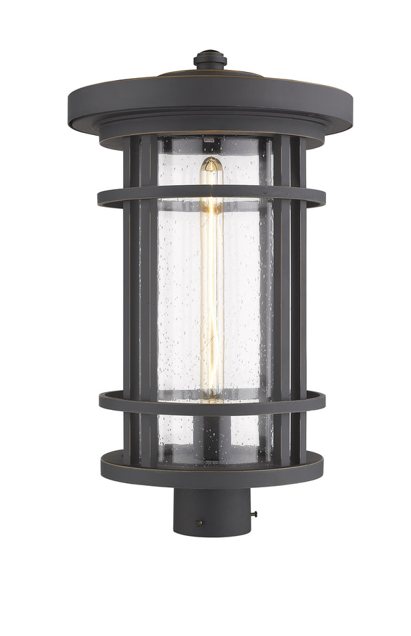 Jordan 1 Light Outdoor Post Mount Fixture in Oil Rubbed Bronze Finish
