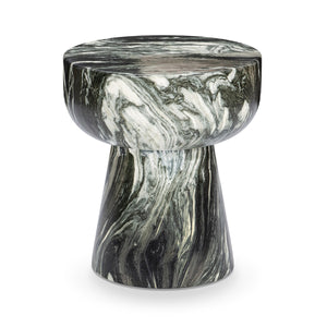 Merz Green Outdoor Round Stool with Marble Design