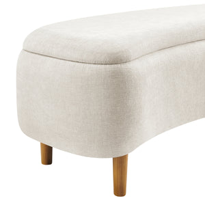 Leony Chenille Storage Bench, Seneca Beige 