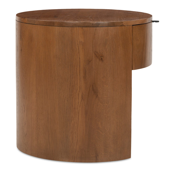 Theo One Drawer Nightstand in Brown Oak