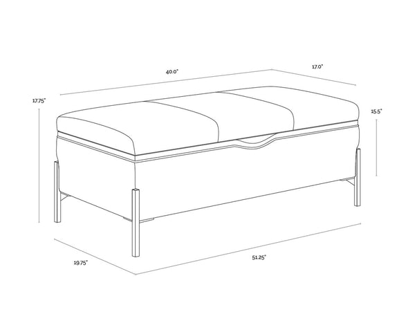 KAEL STORAGE BENCH - TOBACCO TAN