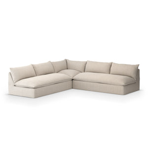 Grant Outdoor 3 Pc Sectional In Faye Sand