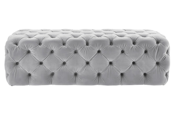 Kaylee Grey Velvet Ottoman