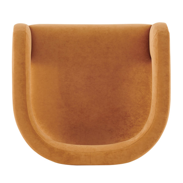 Althea Velvet Accent Arm Chair, Dainty Caramel