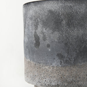 Squally 8.0L x 8.0W x 8.6H Black/Brown Glass Ombre Textured Vase