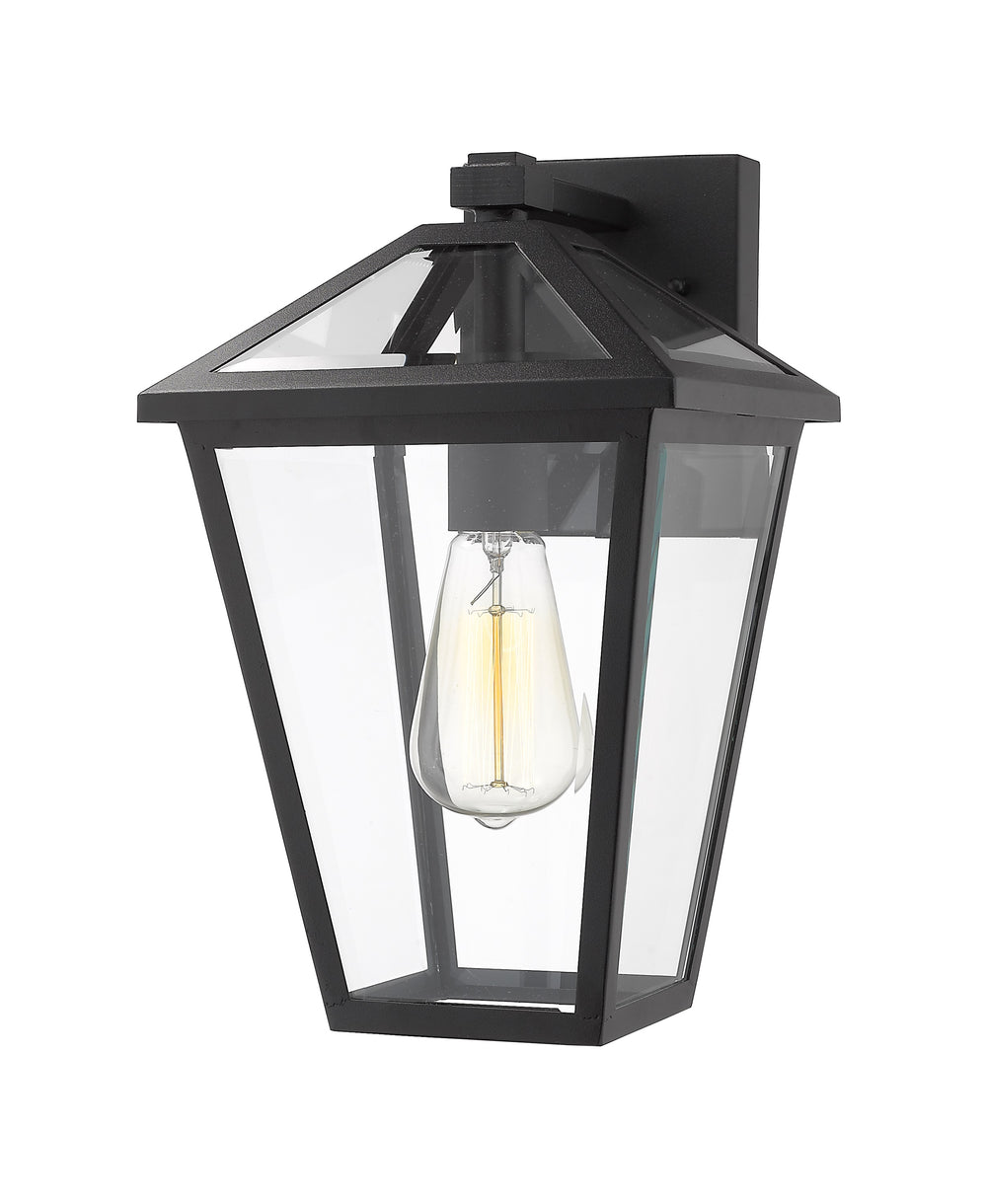 Talbot 1 Light Outdoor Wall Sconce in Black Finish