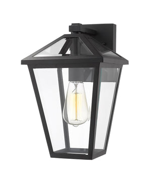 Talbot 1 Light Outdoor Wall Sconce in Black Finish