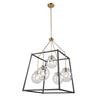 Bridgetown 5 Light Chandelier in Black & Harvest Brass