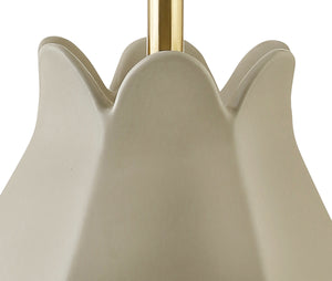 ORGANIC FLORAL INSPIRED CERAMIC TABLE LAMP IN BEIGE GLAZE