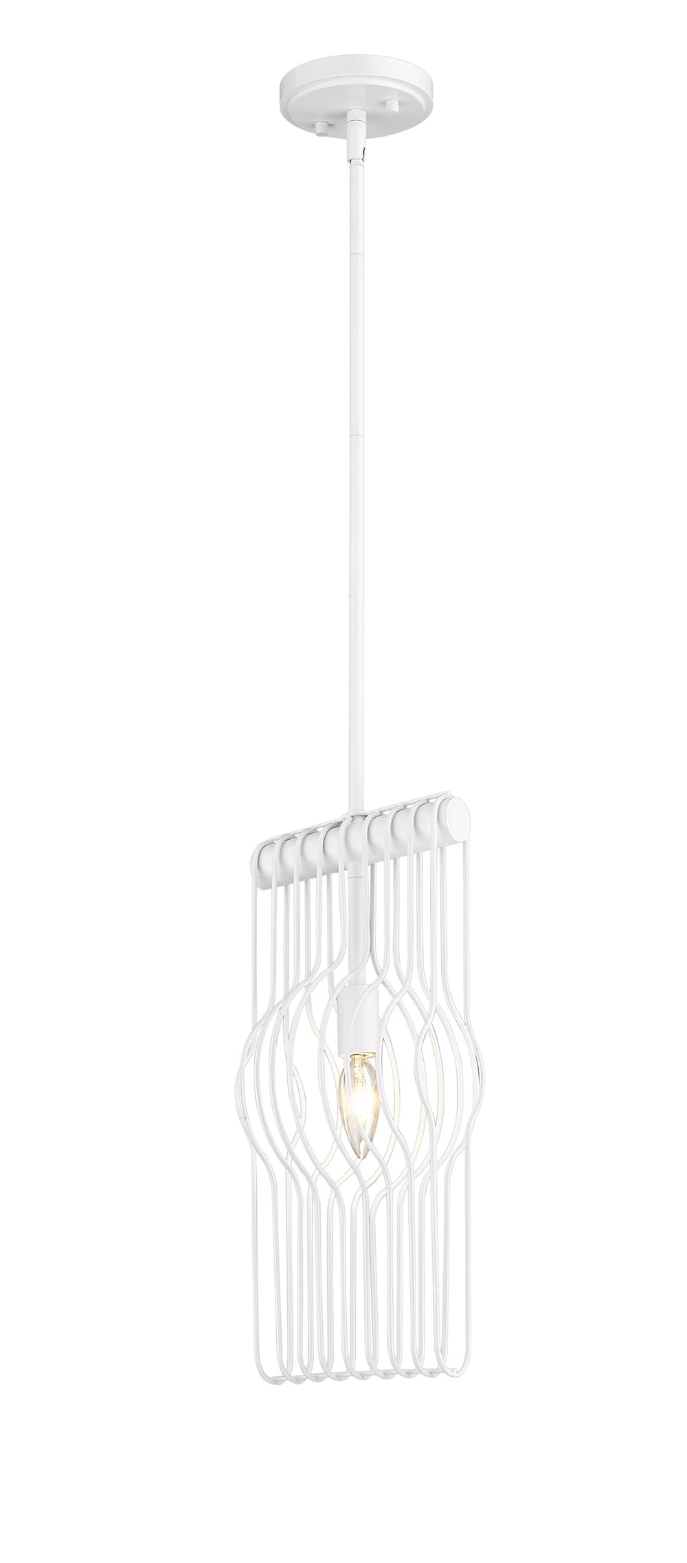 Contour 1 Light Mini Pendant in White Finish