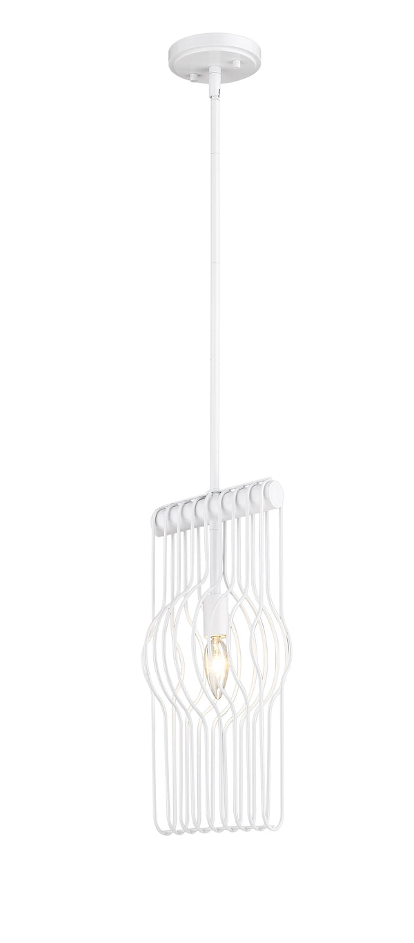 Contour 1 Light Mini Pendant in White Finish