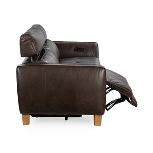 Conway Power Recliner Sofa in Brown Leather