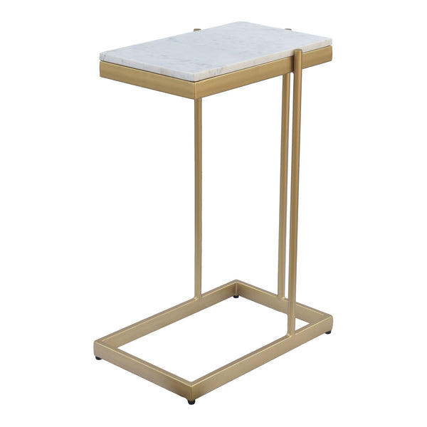 Sulu C Table with White Marble and Gold Base