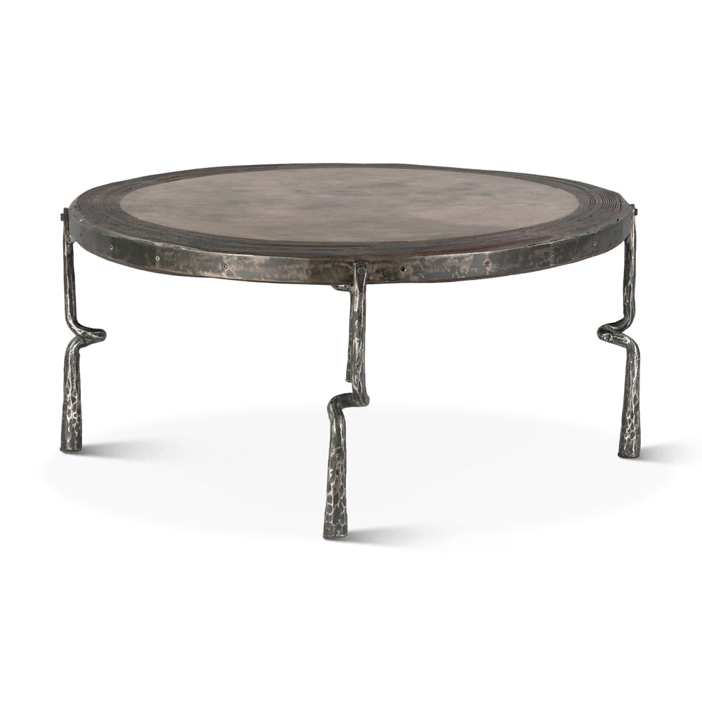Eiffel 41" Hammered Leg Marble Coffee Table