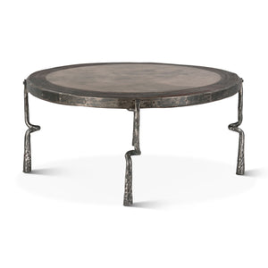 Eiffel 41" Hammered Leg Marble Coffee Table