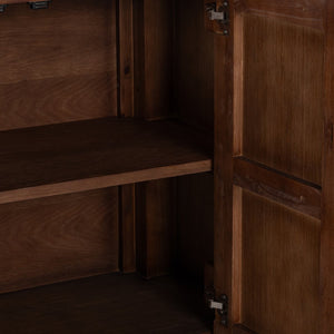 Tiber Solid Wood 4Dr Buffet in Toasted Brown/Cream Washed